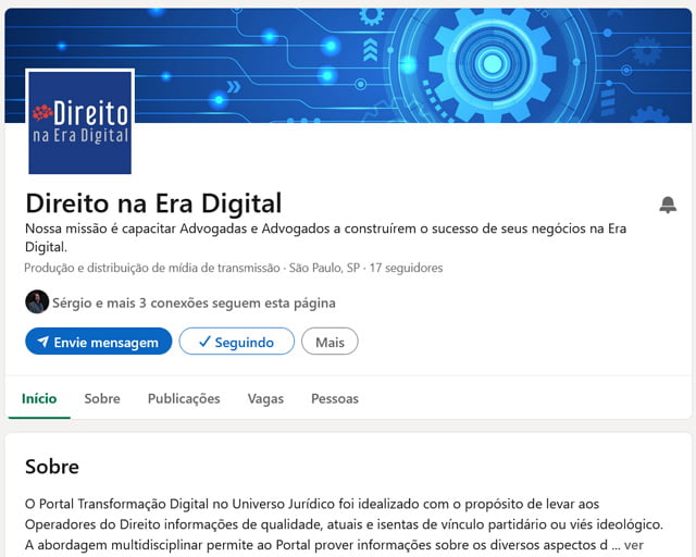 LinkedIn Página Direito na Era Digital