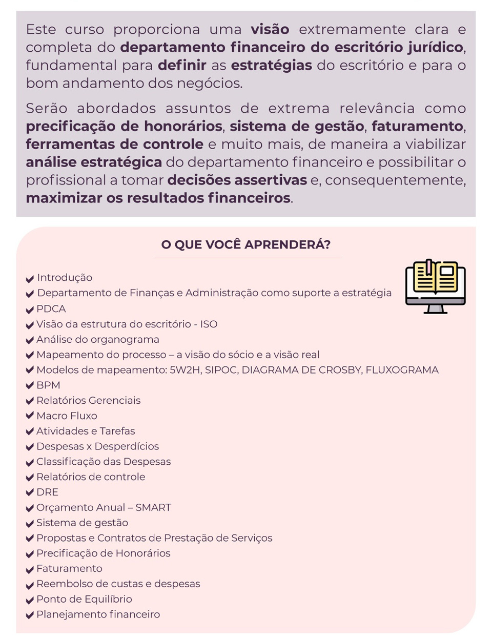 Gestão de Departamento Financeiro de Escritório de Advocacia