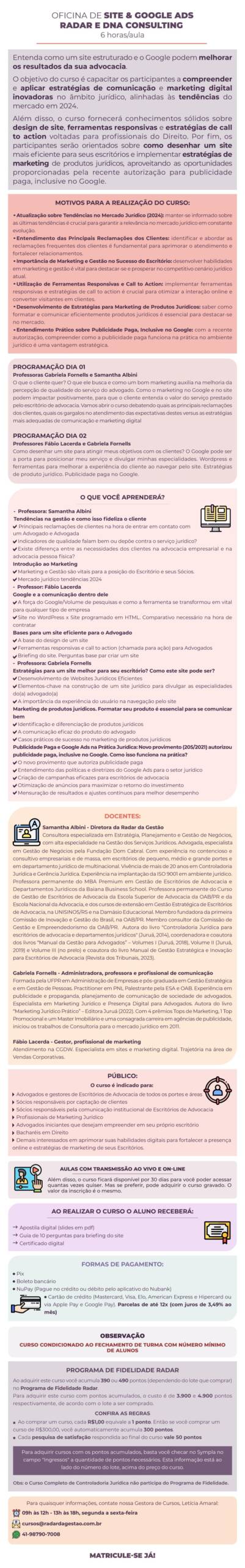Radar Oficina de Site e GoogleAds 2